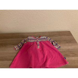 Zutano Pink Skirt Rainbow Stripe Top Long Sleeve Dress Cotton 6 Months Casual